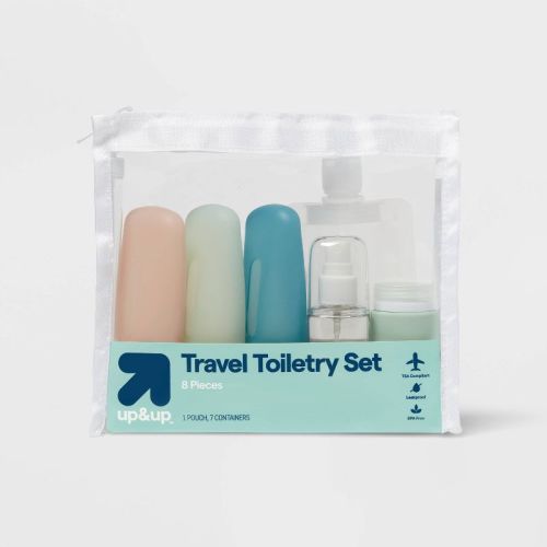 Travel Container Set - up&up™: Silicone, Solid Pattern, 8-Pack, Zipper Closure