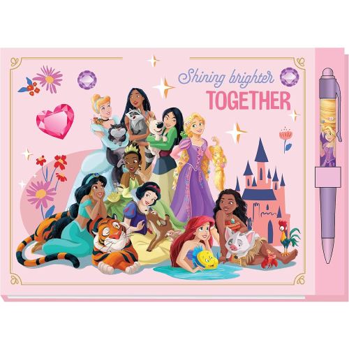 Disney Princess Autograph Book with Pen, Deluxe Character Signature Notebook for Theme Parks