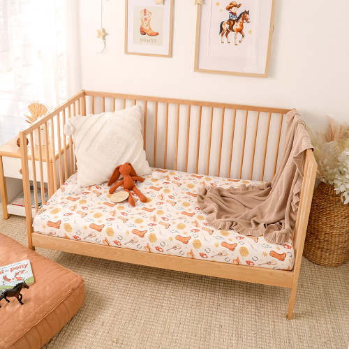 Cowboys Organic Fitted Cot Sheet | Snuggle Hunny