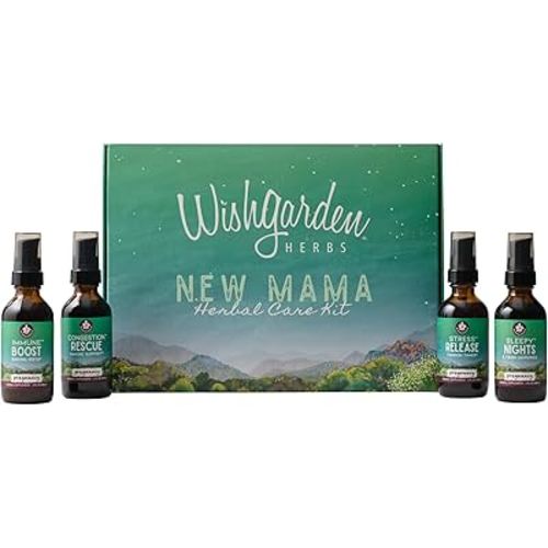 WishGarden Herbs Pregnancy Essentials Kit w/Gift Box - Unique Pregnancy Gifts for Expecting Mom Includes Sleepy Nights for Pregnancy & Stress Release for Pregnancy, 4 Pregnancy-Safe Herbal Formulas