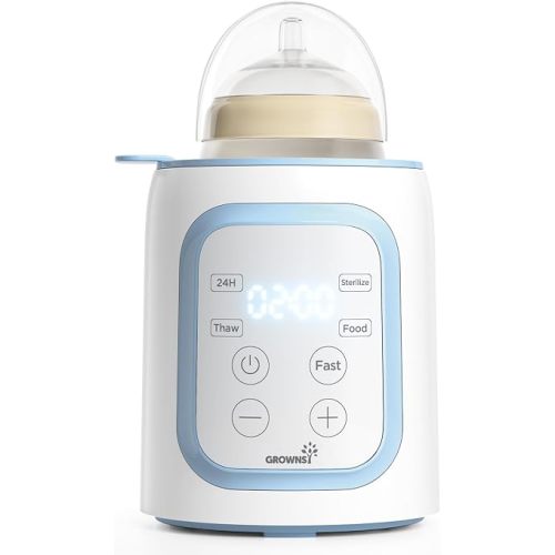 Grownsy 8-in-1 OG Fast Bottle Warmer with Timer, Blue