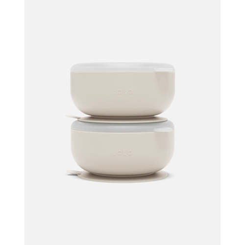 Suction Bowl + Lid - Oatmeal / 2 Pack