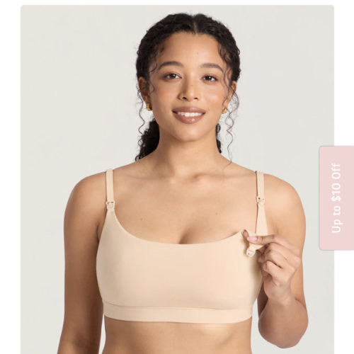Cotton Scoop Neck Nursing Bralette