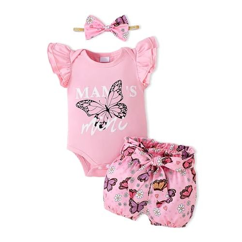 Newborn Infant Baby Girl Clothes Ruffle Sleeve Romper Shorts Set Floral Summer Outfits Cute Baby Girl Clothing