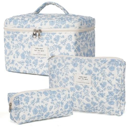 Makeup Bag,Quilted Cosmetic Bags for Women