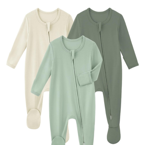 Amazon.com: Yoofoss Rayon Made From Bamboo Baby Pajamas 3pcs Newborn Sleepers For Boy Girl Clothes, 0-3 Months Footed Pajamas Zipper Baby Pjs with Mitten,Sage&green&beige: Clothing, Shoes & Jewelry