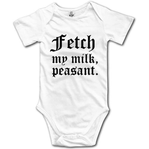 Fetch My Milk, Peasant - Baby Short Sleeve Bodysuit Infant Romper