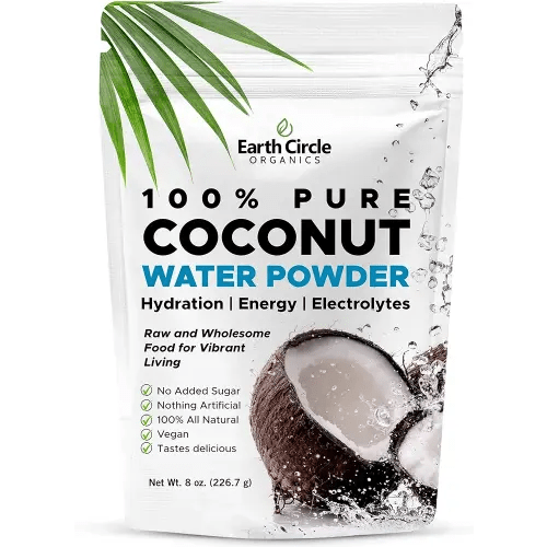 Earth Circle Organics Pure Coconut Water Powder | Hydration | Energy and Electrolyte Supplement | No Additives or Added Sugar | Vegan | Gluten Free - 8oz