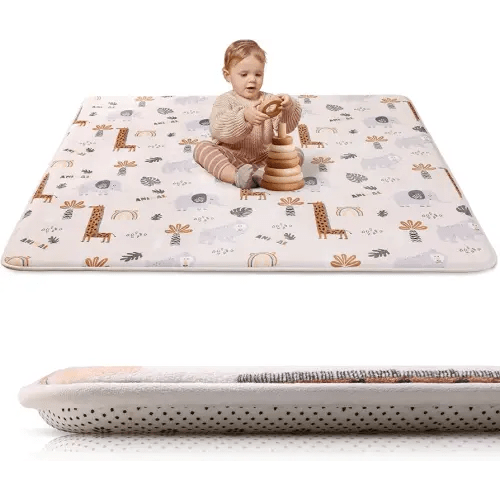 Baby Play Mat for Floor,1.2" Thick 50x50 Playpen Mat,Safe Padding Tummy Time Mats for Babies and Infants Toddlers,Cushioning Foam Mats for Kids Crawling,Non-Slip Baby Playmat,Yoga,Tatami,Nursery Rug