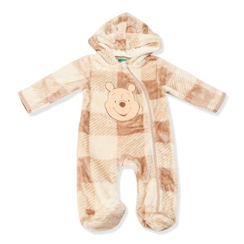Magic Threadz Disney Clothes Baby Boy Hooded Pram Suit Newborn Fleece Coverall Footies with Ears Mickey, Pooh, Dumbo (0-6/9M)