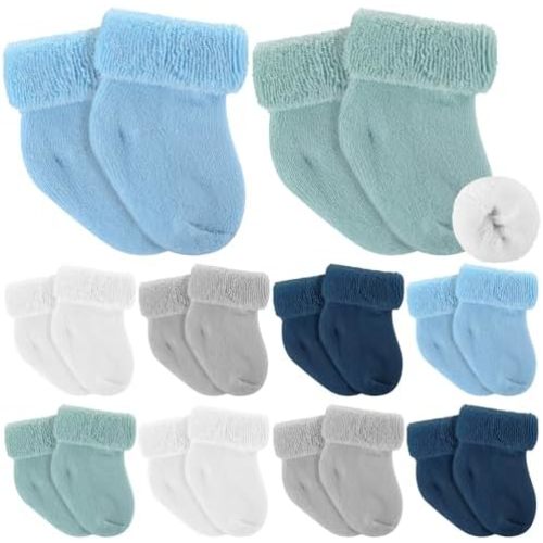 Twistover 10 Pairs Preemie Cotton Turn Cuff Socks