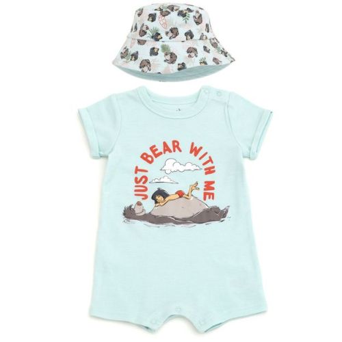 Disney Lion King Mickey Mouse Winnie the Pooh Nightmare Before Christmas Lilo & Stitch Baby Romper and Bucket Sun Hat Newborn to Infant