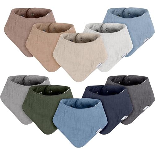 Gerber unisex-baby Muslin Bandana Bibs