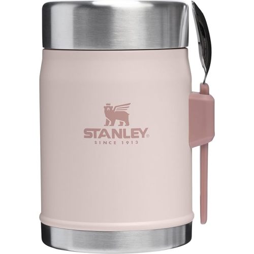STANLEY Classic Food Jar and Spork | Vacuum Insulated Food Container | Wide Mouth Screw On Lid | Packable for Travel | Stainless Steel with Leakproof Lid | BPA-Free