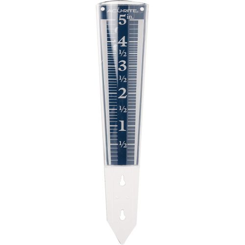 AcuRite 5" Capacity Easy-to-Read Magnifying Rain Gauge, Acrylic (00850A3)