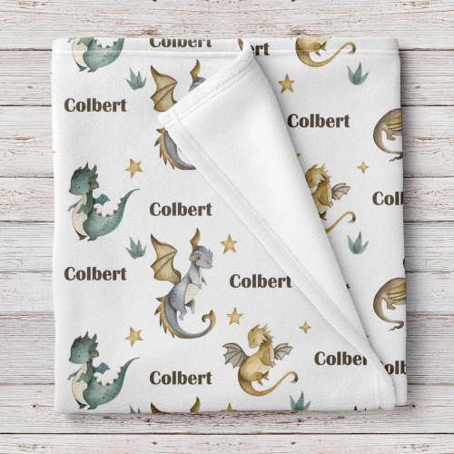 Dragons personalized baby blanket