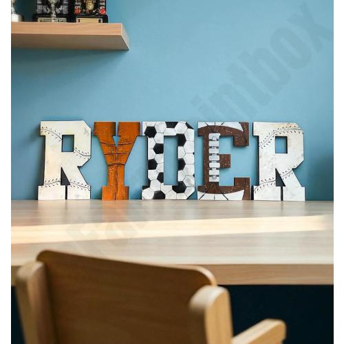 Vintage Sports Painted Wood Letters - Vintage Baseball Baby Room Letters - Sports Vintage Nursery Decor - Sports Painted Wall Letters