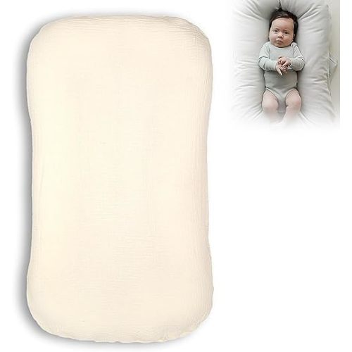 Multifunctional Nest Lounger Pillow with Removable Cotton Cover - Ultra-Soft Support for Home, Office & Travel (Milk White Gauze)