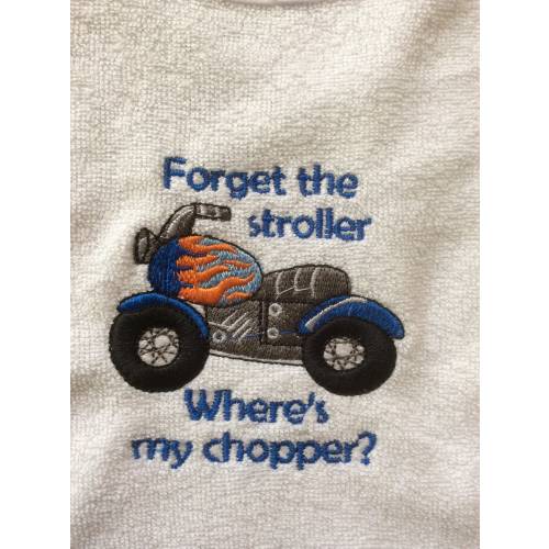 Bib - Where's my Chopper - motorcycle - chopper - baby motorcycle - boys motorcycle - motorcycle bib