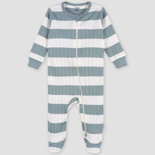 Gerber Baby Striped Sleep N' Play - Blue 0-3M
