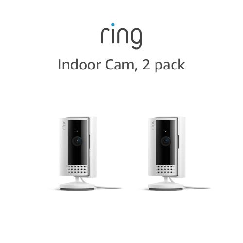 Ring Indoor Cam (newest model) — Home or business security in 1080p HD video — 2-pack, White