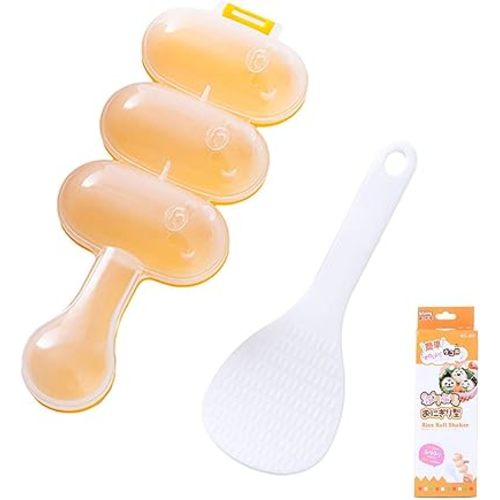 Rice Ball Molds, DIY Rice Baller Shakers Lunch Maker Mould, Onigiri Mold, Ball Shaped Kitchen Tools Food Decor for Kids, Rice Ball Mold Shaker Sushi Maker Mould with a Mini Rice Paddle (1 Set)