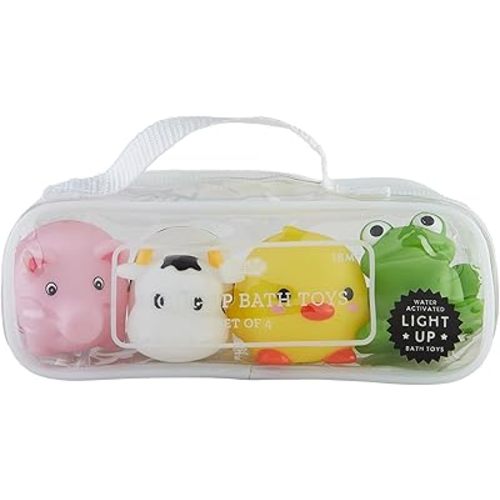 Mud Pie Kids Light Up Farm Bath Toys; Approx 2" X 2"