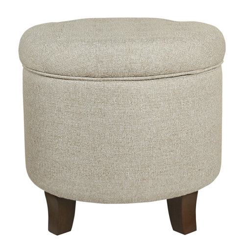 Winston Porter Round Button-Tufted Storage Ottoman & Reviews | Wayfair