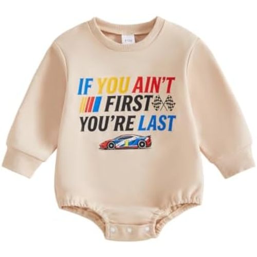 Baby Boy Race Car 1st Birthday Outfit Bubble Romper Shirt Fall Clothes