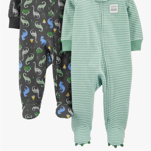 Simple Joys by Carter's baby-boys 2-way Zip Thermal Footed Sleep and Play, Pack of 2