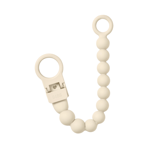 Pacifier Clip Beaded - Ivory – Bibsworld store US