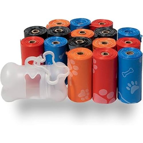 Best Pet Supplies Dog Poop Bags for Waste Refuse Cleanup, Doggy Roll Replacements for Outdoor Puppy Walking and Travel, Leak Proof and Tear Resistant, Thick Plastic - Assorted, 240 Bags