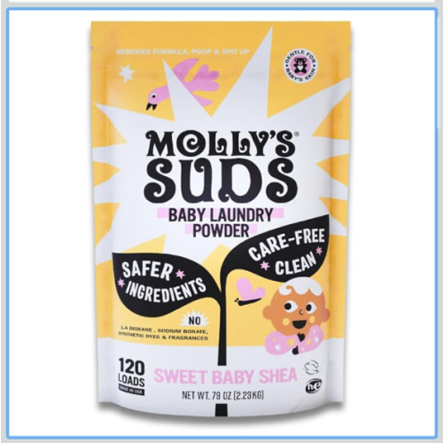 Molly's Suds Baby Laundry Detergent Powder | Removes Formula, Poop & Spit-Up Stains | Extra Gentle for Newborns (Sweet Baby Shea)