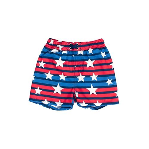 RUGGEDBUTTS Boys UPF50+ Sun Protection Striped Color Block Swim Trunks
