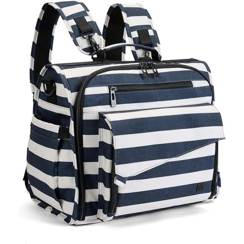 ALLCAMP Diaper Backpack, Waterproof Large Capacity Baby Bag, Multi-Function Nappy Bag with Stroller Hooks, Convertible Tote