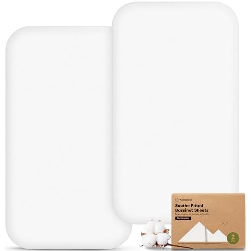2pk Organic Bassinet Sheets, Compatible with Baby Delight (Soft White)