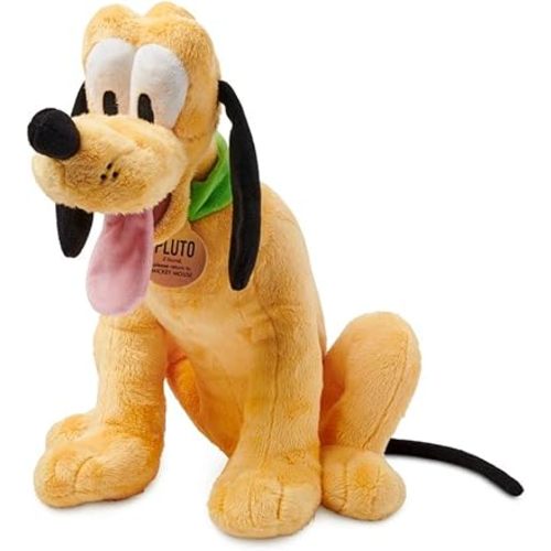 Disney Store Official Pluto Medium Soft Toy for Kids - Cuddly Character with Fuzzy Texture and Embroidered Details, Floppy Ears and Tongue. Suitable for All Ages - 13 Inches