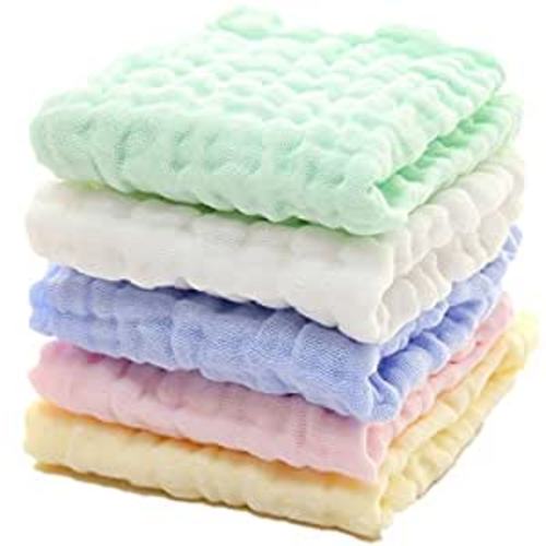 Amazon.com : Baby Muslin Washcloths - Natural Muslin Cotton Baby Wipes - Soft Newborn Baby Face Towel and Muslin Washcloth for Sensitive Skin- Baby Registry as Shower , 5 Pack 12x12 inches by MUKIN : Baby