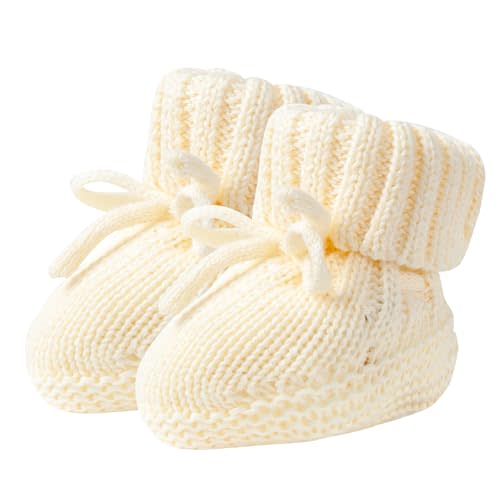 XIMEO Newborn Baby Shoes | Soft Knitted Infant Booties | Warm, Cozy & Lightweight Shoes for Boys & Girls