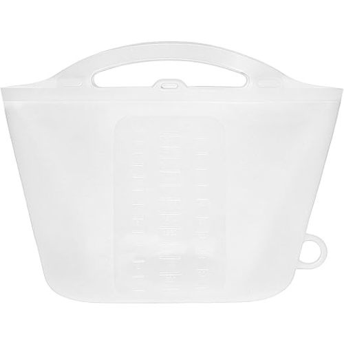 AFARER Quick Clean Micro Steam Bags, Microwave Safe, Silicone, 100oz, White