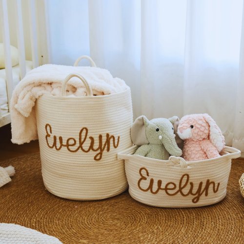 Personalized Name Basket, Custom Basket for Baby Shower, Cute kids design Basket, Special Name Gift for Baby, Toy Basket, Laundry Basket