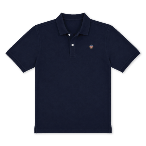 Embroidered Crest Polo – Navy – FUENTES.STORE