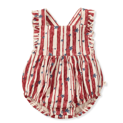 Stars & Stripes Baby Girl Bubble Romper