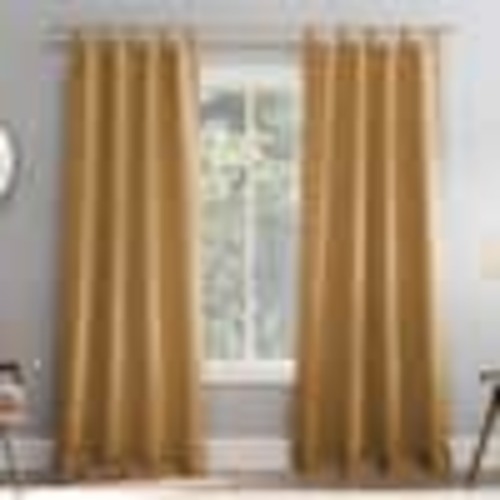 Sun Zero Gavin Energy Saving Gold Polyester 40 in. W x 84 in. L Tab Top Blackout Curtain (Single Panel) 63537