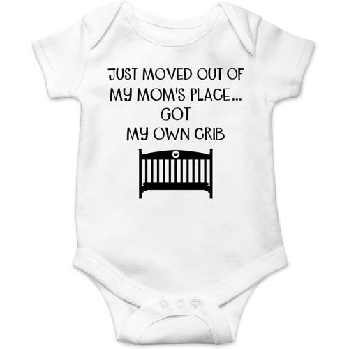CBTwear Moved Out of My Mom Place and Got My Own Crib - Baby Clothes - Funny Newborn Bodysuit Outfits for Boys and Girls