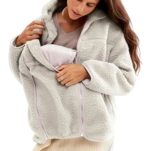 Maternity Coat Winter Mom Cozy Thicken Coats Fleece Sherpa Jacket