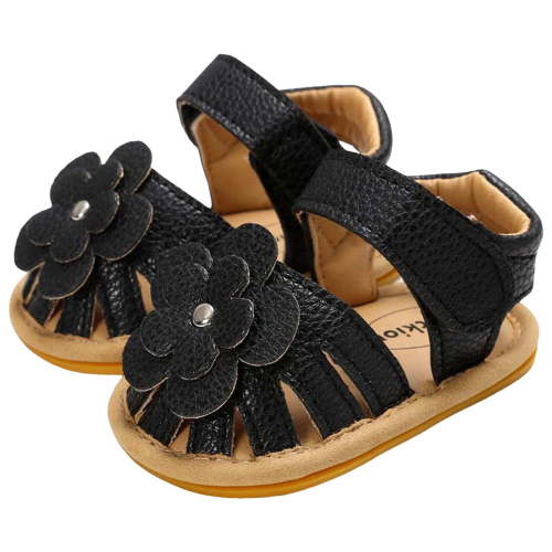 HZLPFO Toddler Girls Sandals Soft Rubber Princess Flat Shoes Summer Flower Girl Shoes,5