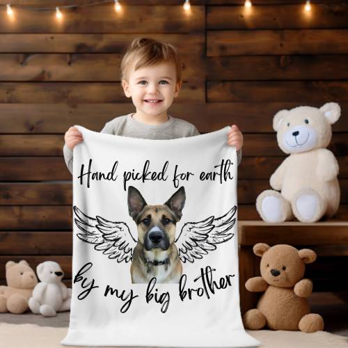 Pet Loss Baby Blanket, Soft Fleece Baby Blanket, baby shower gift,Pet Picture Gift, Pet Memorial, Custom Pet Blanket, unique baby gift