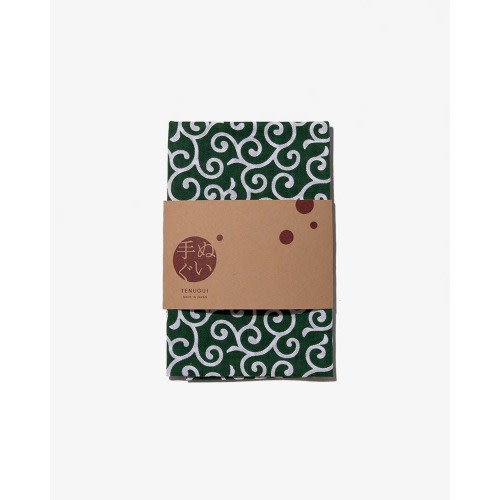 Tenugui, Classic, Komon, Green & White Karakusa