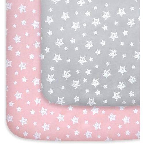Pack and Play Sheets Girl, Mini Crib Sheets, Stretchy Playard Fitted Sheet